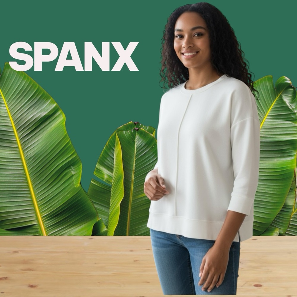 SPANX White Perfect Length Dolman Sweatshirt Sz XS